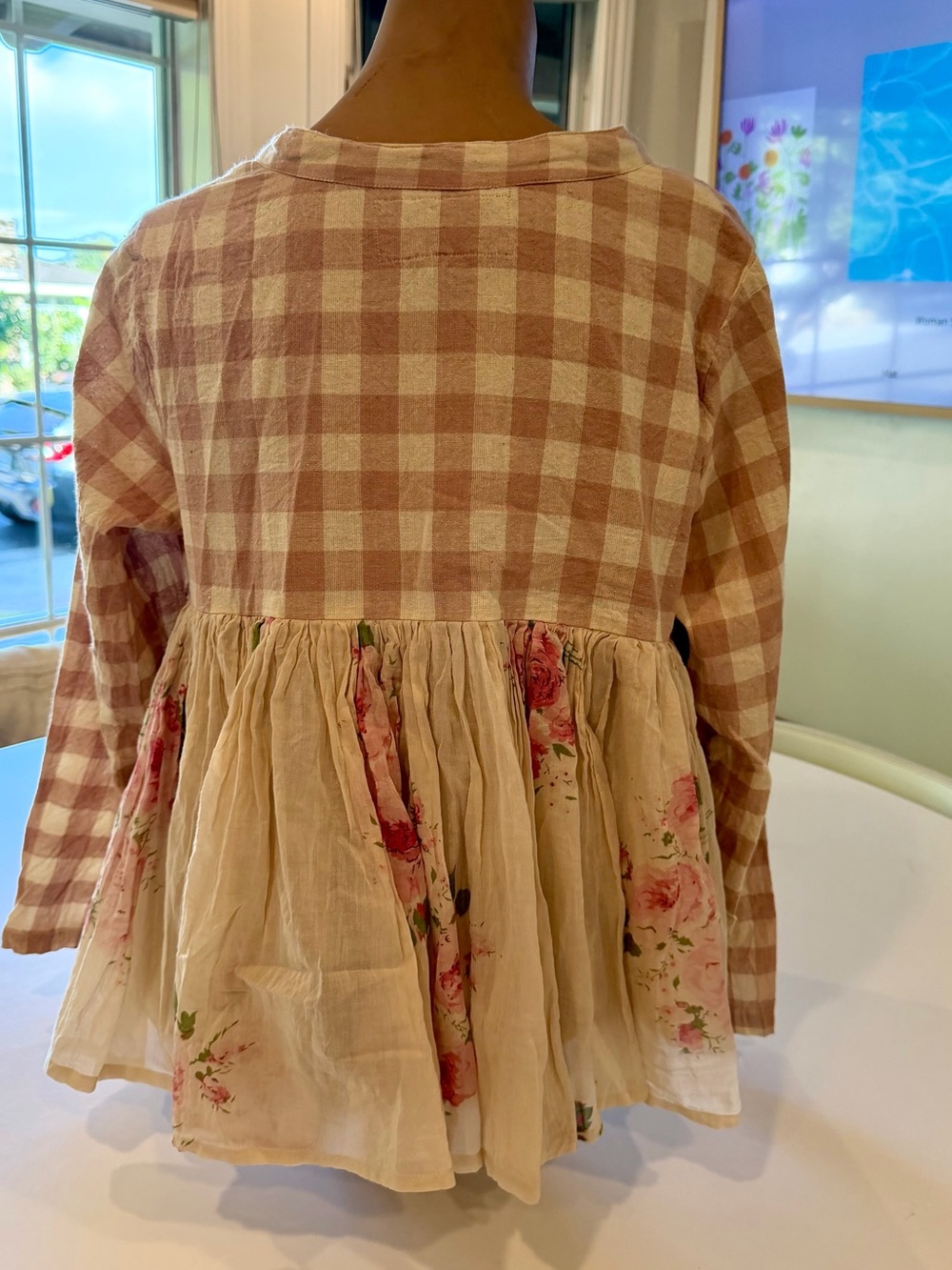 LES OURS “SARAH” COTTON RUSTIC ROSE TUNIC TOP - Picture 2 of 16